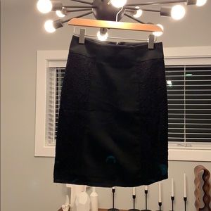Black lace pencil skirt